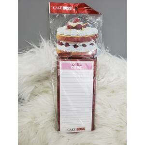 NEW Cake Boss Stationary Note Pad Pen Magnet Kitchen Fridge‎ Note Pad Decor gift